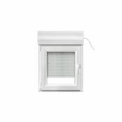 Fenêtre PVC 1 vantail oscillo-battant + volet roulant électrique GoodHome blanc - l.40 x h.45 cm tirant gauche