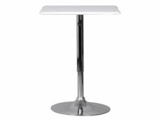 Finebuy table de bar haute 63 x 104 x 63 cm table de bistro réglable en hauteur | table de salon métal cuir synthétique | table party carré tournant