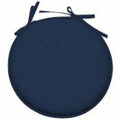 Galette de chaise bleu pétrole ronde en polyester