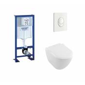 Grohe - Pack wc Rapid sl + Cuvette Subway 2.0 Villeroy + Plaque Blanche