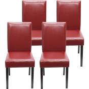 HHG - Lot de 4 chaises de séjour Littau simili-cuir,