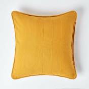 Homescapes - Housse de coussin en coton - Rajput - Jaune Moutarde - 45 x 45 cm - Jaune Moutarde