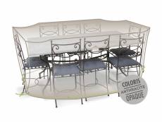 Housse de protection pour table à manger rectangulaire + chaises 290 x 130 x 70 cm