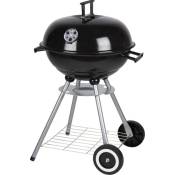 [JAMAIS UTILISE] Collection BBQ Barbecue Rond - Barbecue à billes - Barbecue au charbon de bois - avec couvercle et roulettes - Grille de rangement