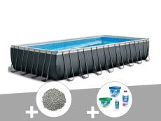 Kit piscine tubulaire Intex Ultra XTR Frame rectangulaire 9,75 x 4,88 x 1,32 m + 20 kg de zéolite + Kit de traitement au chlore