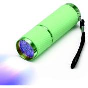 Lampe de poche led verte, petites lampes de poche lumineuses avec 9 lumières led, sèche-ongles léger portable pour gel pour ongles