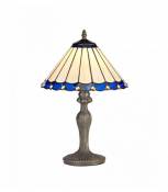 Lampe de table style Tiffany Calais 1 Ampoule Bleu 40,5 Cm