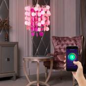 Lampe suspendue pour enfants intelligents jeu dimmable filles rose plafonnier application commande vocale dans un ensemble comprenant des ampoules