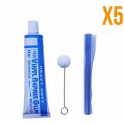 Linxor - Lot de 5 kits de réparation 30 ml avec applicateur pour liner de piscine Bleu