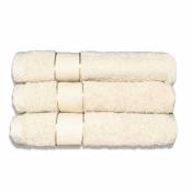 Lot de 3 serviettes éponge 50*90 cm 380 gr/m2 écru