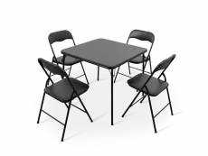 Milton & oldbrook table avec 4 chaises pliantes cologne noir MIFU000041-BK