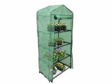 Mini serre à 4 étages couverture étanche en pe vert petites étagères cultiver plantes jardin cadre en acier | truelle gratis 27058