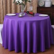 Nappe Ronde-Table Ronde Nappe en Polyester-Nappe Mariage-Pour Banquet de Mariage Restaurant-Taille:Ronde Diamètre 160 cm-Violet