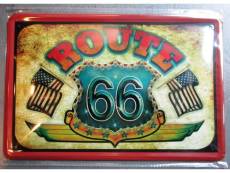 "plaque route 66 logo et drapeau americain mother road usa"