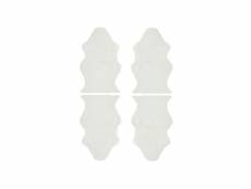 Quatuor tapis fausse fourrure blanc 60*95 n°2 - gina - l 95 x l 60 x h 1 cm - neuf