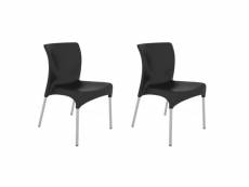 Set 2 chaise moon - resol - noir - polypropylène, aluminium anodisé 500x585x805mm