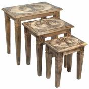 Signes Grimalt - Set Tables Life 3 u Furniture auxiliaire Tableau auxiliaire brun rectangulaire - 55x56x35cm - brown
