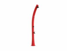 Sined sole curved hd polyethylene shower with shower head and 25 litre foot wash red douche courbee en polyethylene haute densite avec pomme de douche