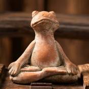 Statue de grenouille méditante vintage, figurine de