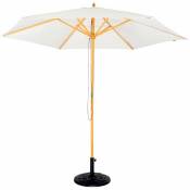 Sweeek - Parasol droit rond en bois 3m - Cabourg Ecru