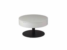 Table basse ronde relevable gris clair-anthracite mat - aonang - l 70 x l 70 x h 40 cm - neuf