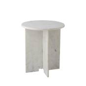Table d'appoint ronde en marbre D46cm blanc