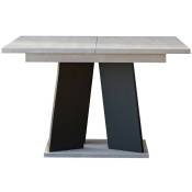 Table Goodyear 107, Gris + Noir, 75x90x120cm, Allongement,