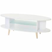 Topkit - Table ovale avec plateau en verre 1300 2475 table basse Table à manger couleur blanche