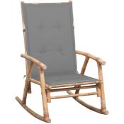 Vidaxl - Chaise à bascule avec coussin Bambou