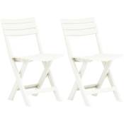 Vidaxl - Chaises de jardin pliables 2 pcs Plastique Blanc