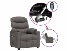Vidaxl fauteuil électrique de massage gris foncé tissu
