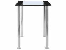 Vidaxl table à dîner noir et transparent 120x60x75 cm verre trempé 281851