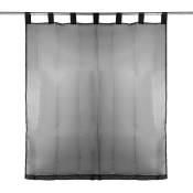 1PC Top Voile Net Panneaux Voiles Rideaux de Fenêtre pour Chambre Salon (noir 1 panneau 137x140cm) Hasaki