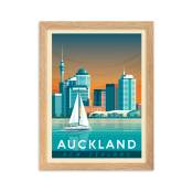 Affiche Auckland avec Cadre (Bois) 30x40 cm