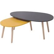 Aqrau - Lot de 2 Table Basse Moderne mdf, Table Basse
