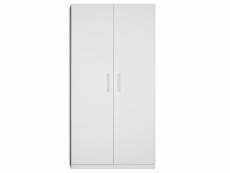 Armoire de rangement 2 portes lingère largeur 100 cm coloris blanc mat 20100889184