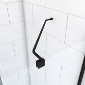 Aurlane - Barre de fixation d'angle noir mat pour douche