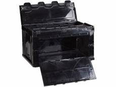 Boîte de transport pliable couvercle 60 litres noir helloshop26 13_0000497