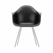 Chaise DAX - Eames Plastic Armchair / (1950) - Pieds chromés - Vitra noir en plastique