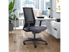 Chaise de bureau design ergonomique grise tissu respirant