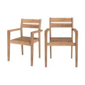 Chaise de jardin en bois de teck (lot de 2)
