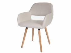 Chaise de salle à manger altena ii, fauteuil, design rétro des années 50 ~ similicuir, crème