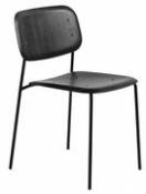 Chaise empilable Soft Edge 40 / Bois & métal - Hay noir en métal
