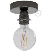 Creative Cables - Fermaluce Métal, avec support de lampe fileté E27, source lumineuse murale ou plafonnier en métal Avec ampoule - Perle noire - Avec
