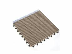 Dalle terrasse composite clipsable - chocolat - lot de 55 dalles 30 x 30 cm