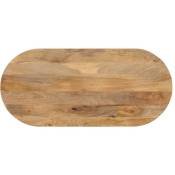 Dessus de table 140x50x3,8 cm ovale bois massif de