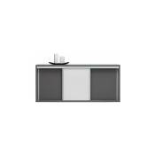E-meubles - Commode avec 3 Portes coulissantes Buffet Enfilade Meuble de Rangement Dressoir bureau Gris + blanc- Style Moderne - gris G03