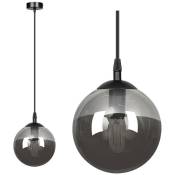 Emibig cosmo Plafonnier suspendu globe noir avec abat-jour en verre graphite, 1x E14