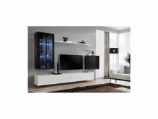 Ensemble meuble tv mural - switch xii - 270 cm x 160 cm x 40 cm - noir et blanc