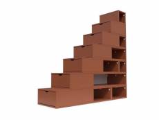 Escalier cube de rangement hauteur 175 cm chocolat